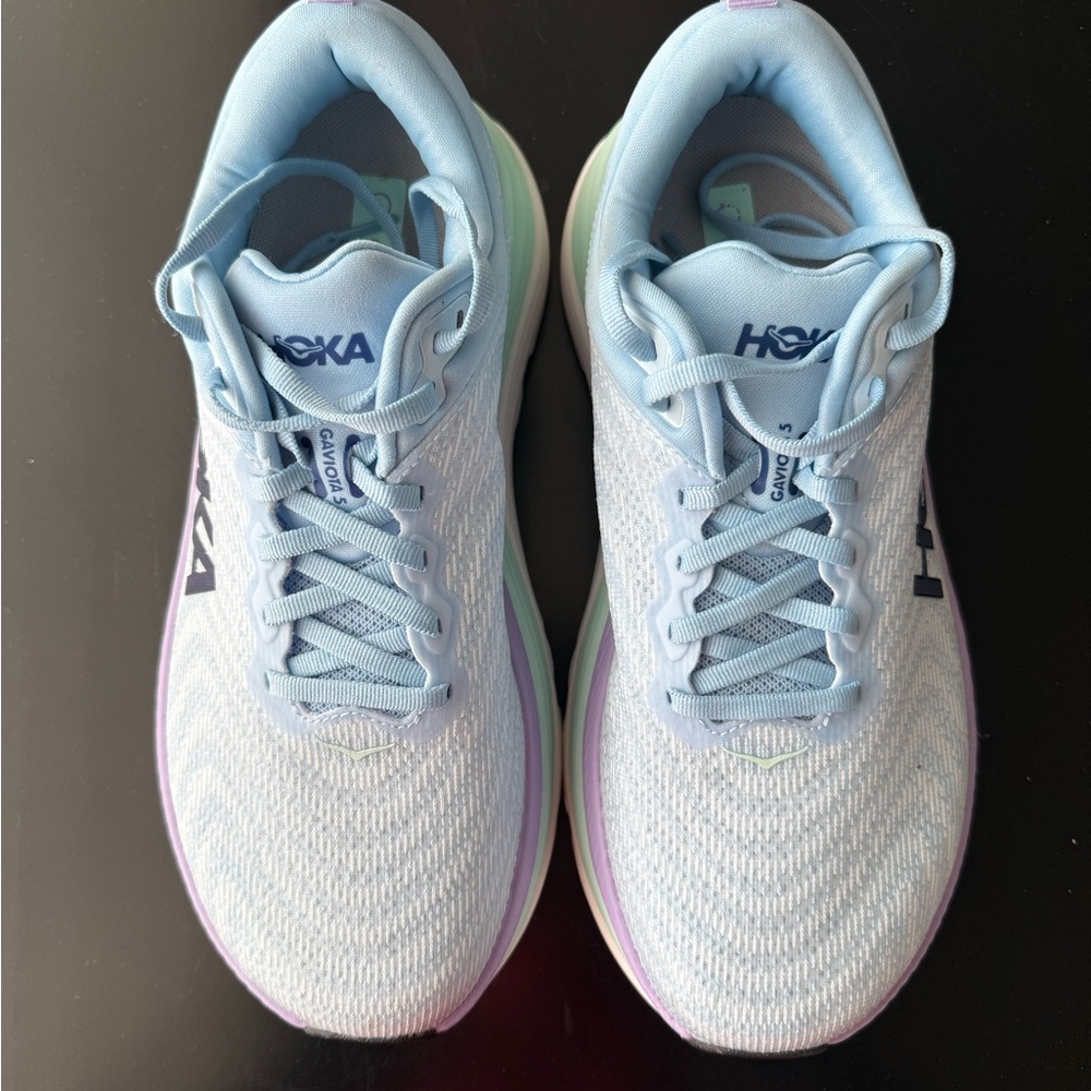 HOKA one Gaviota 5 women’s size 8.5 light blue / sea green & soft purple accent